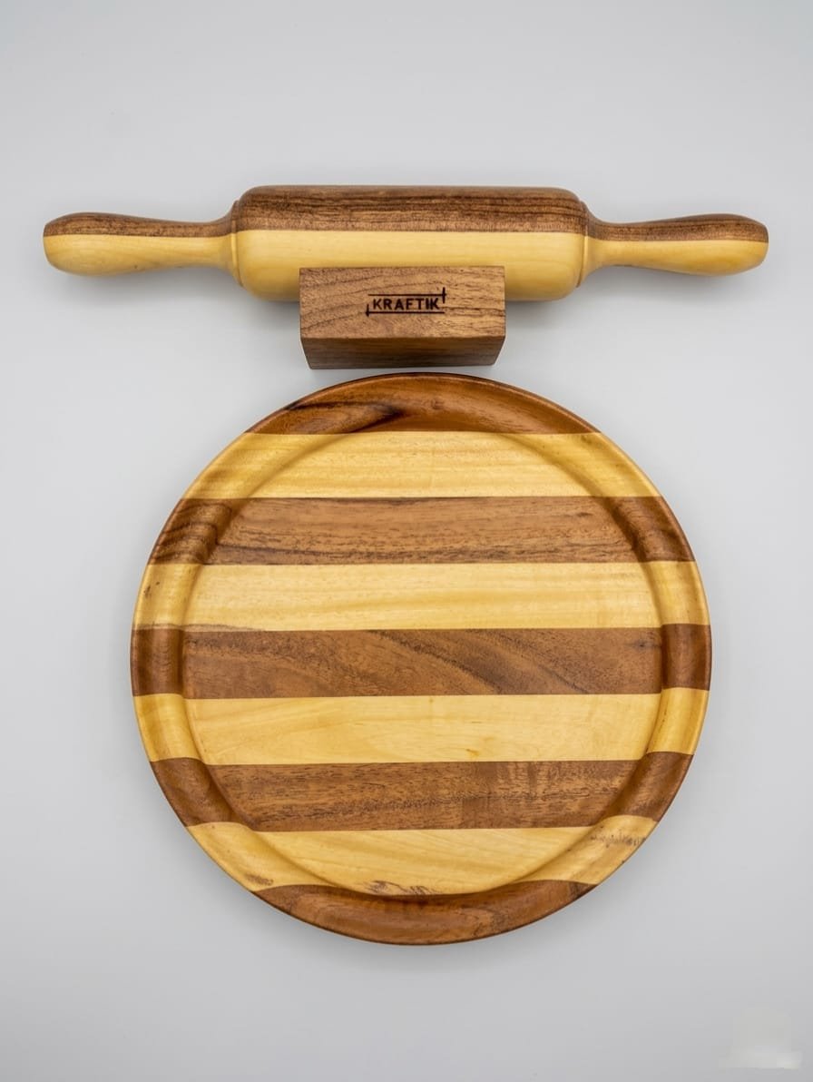 Striped Acacia & Papdi Chakla Belan Set